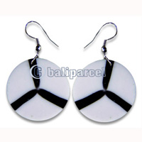 Earring, Handmade From Resin Inlaid With Shell.