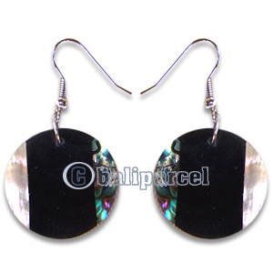 Earring, Handmade From Resin Inlaid With Shell.