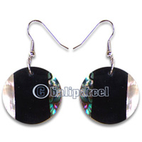 Earring, Handmade From Resin Inlaid With Shell.