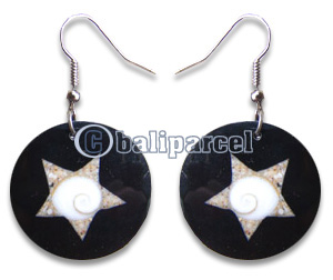 Earring, Handmade From Resin Inlaid With Shell.