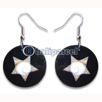 Earring, Handmade From Resin Inlaid With Shell.