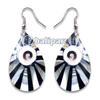 Earring, Handmade From Resin Inlaid With Shell Eyes Of Shiva.