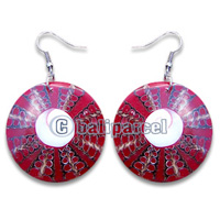 Earring, Handmade From Resin Inlaid With Shell Eyes Of Shiva.