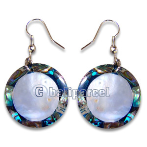 Earring, Handmade From Resin Inlaid With Shell.