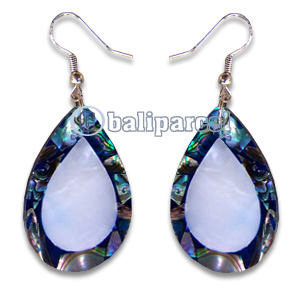 Earring, Handmade From Resin Inlaid With Shell.