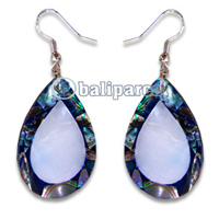Earring, Handmade From Resin Inlaid With Shell.
