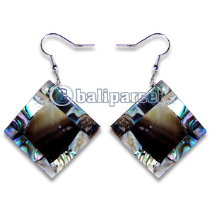 Earring, Handmade From Resin Inlaid With Shell.