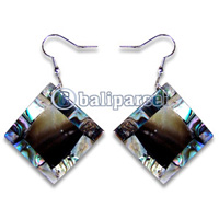 Earring, Handmade From Resin Inlaid With Shell.