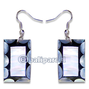 Earring, Handmade From Resin Inlaid With Shell.