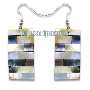 Earring, Handmade From Resin Inlaid With Shell.