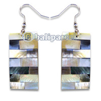 Earring, Handmade From Resin Inlaid With Shell.