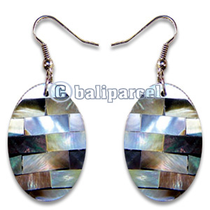 Earring, Handmade From Resin Inlaid With Shell.