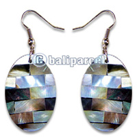 Earring, Handmade From Resin Inlaid With Shell.
