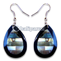 Earring, Handmade From Resin Inlaid With Shell.