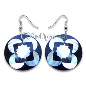 Earring, Handmade From Resin Inlaid With Shell.