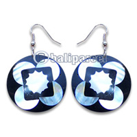 Earring, Handmade From Resin Inlaid With Shell.