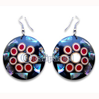 Earring, Handmade From Resin Inlaid With Shell.