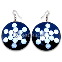 Earring, Handmade From Resin Inlaid With Shell.