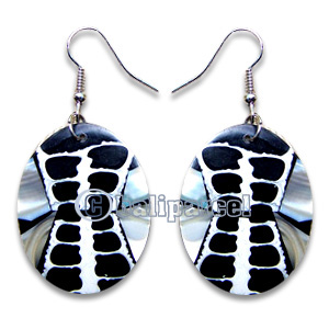 Earring, Handmade From Resin Inlaid With Shell.