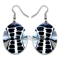 Earring, Handmade From Resin Inlaid With Shell.