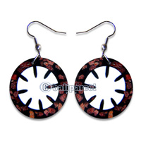 Earring, Handmade From Resin Inlaid With Shell.