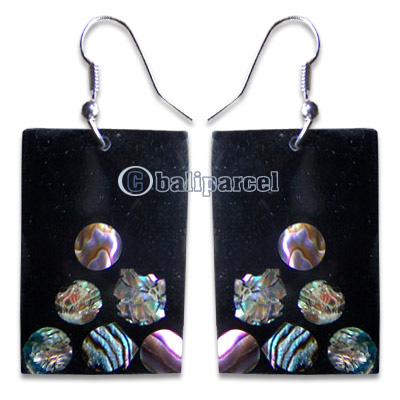 Earring, Handmade From Resin Inlaid With Shell.