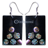 Earring, Handmade From Resin Inlaid With Shell.