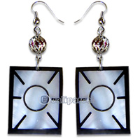Earring, Handmade From Resin Inlaid With Shell.