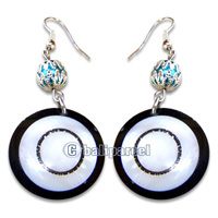 Earring, Handmade From Resin Inlaid With Shell.