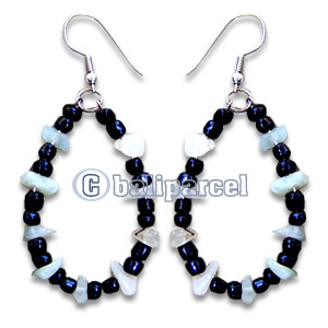 Earring, Handmade From Glassbead And Resin.