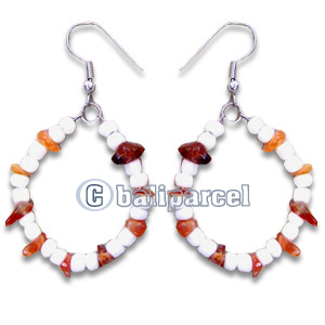 Earring, Handmade From Glassbead And Resin.