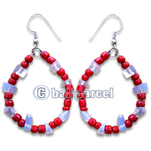 Earring, Handmade From Glassbead And Resin.