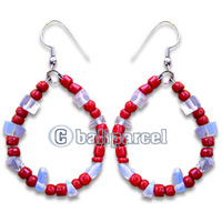 Earring, Handmade From Glassbead And Resin.