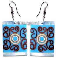 Earring, Handmade From Resin Inlaid With Bamboo.