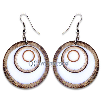 Earring, Handmade From Resin Inlaid With Bamboo.