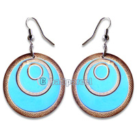 Earring, Handmade From Resin Inlaid With Bamboo.