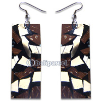 Earring, Handmade From Resin Inlaid With Coconut.