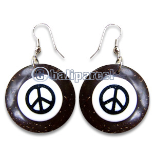 Earring, Handmade From Resin Inlaid With Cocnout.
