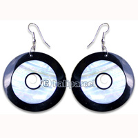 Earring, Handmade From Resin Inlaid With Shell.