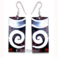 Earring, Handmade From Resin Inlaid With Shell.