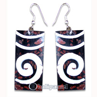 Earring, Handmade From Resin Inlaid With Shell.