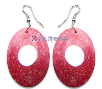 Earring, Handmade From Ceramic Inlaid With Shiva Eye.