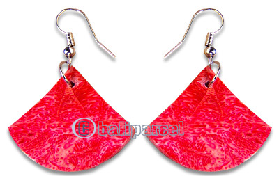 Earring, Handmade From Red Coral.