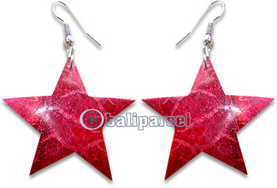 Earring, Handmade From Red Coral.