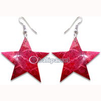 Earring, Handmade From Red Coral.