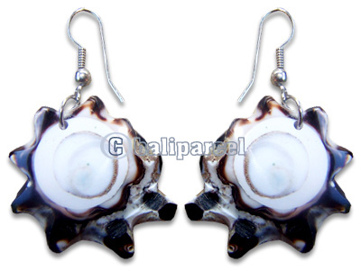 Earring, Handmade From Shell With Shiva Eye