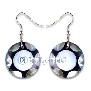 Earring, Handmade From Resin Inlaid With Shell.