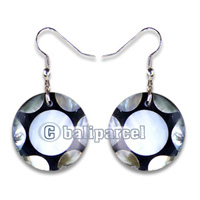 Earring, Handmade From Resin Inlaid With Shell.