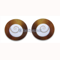 Piercing Earring, Handmade From Shell Inlaid With Shiva Eye