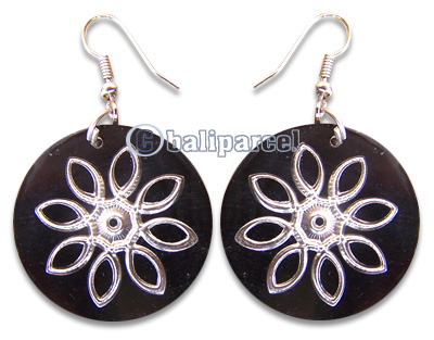 Earring, Handmade From Resin Inlaid With Metal.